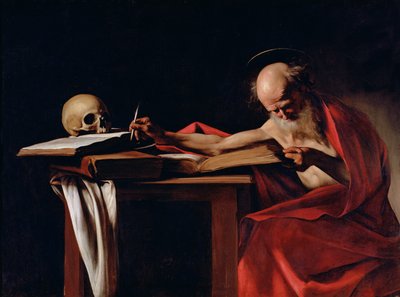 Der heilige Hieronymus beim Schreiben (Detail) von Michelangelo Merisi Caravaggio